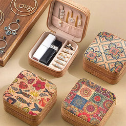 Premium Mini Jewelry Organizer Box Vintage Floral Design