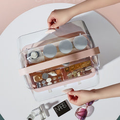 Premium Makeup Organizer with Double Side Glass Slide