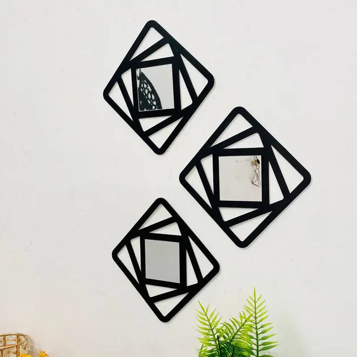 3PCs Hexagon Shape Wall Mirror (6x6 inch)