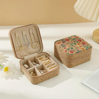 Premium Mini Jewelry Organizer Box Vintage Floral Design