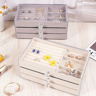 3-Tier Transparent Jewelry Case